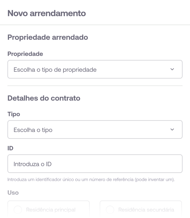 Criar um arrendamento